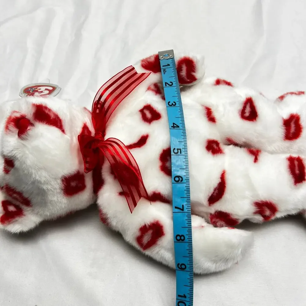 Ty Beanie Buddies Collection Smooch Kiss Print Bear 2001 Employee Design 14